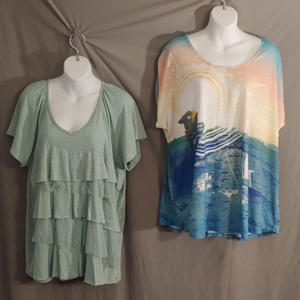 Set of Two Ladies Size 2X Tops Maurices and Other